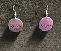 Cross eye skull earrings 