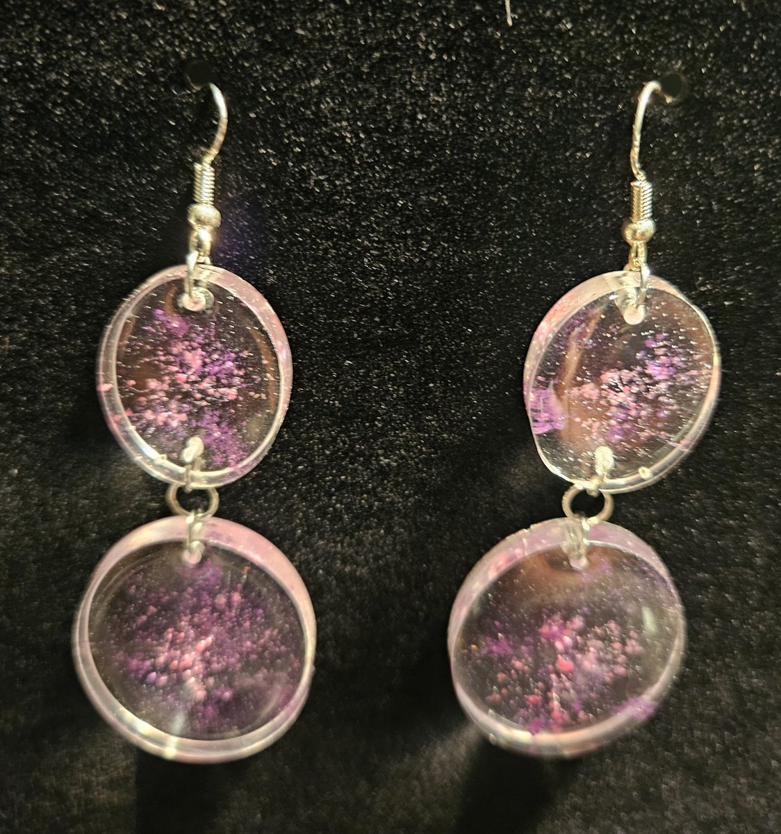 Pink and Purple Galaxy earrings 