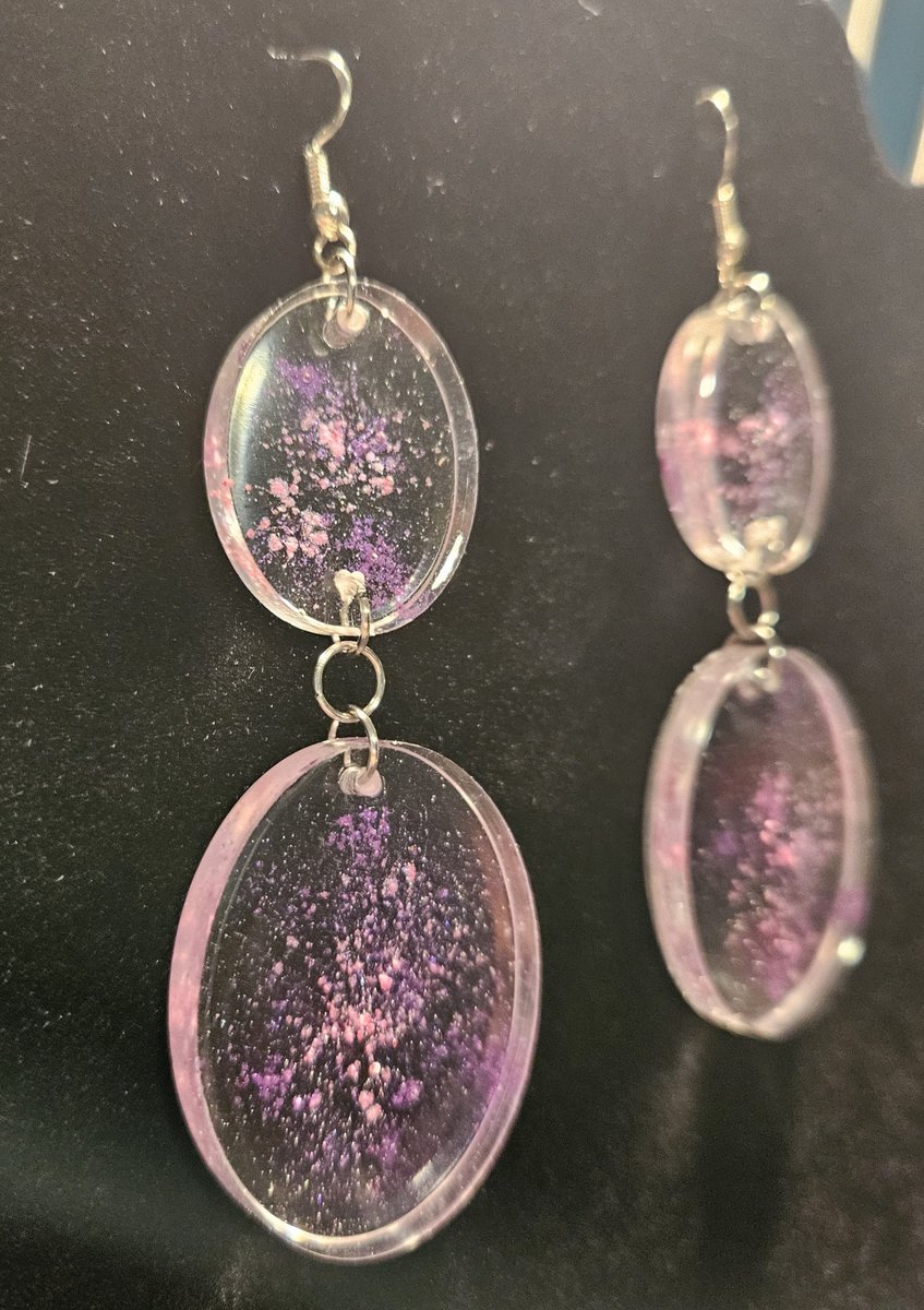 Pink and Purple Galaxy earrings 