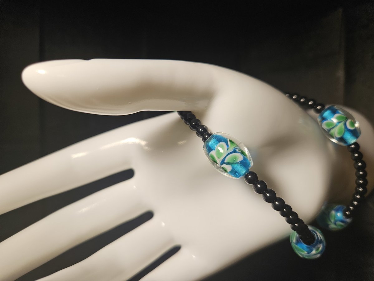 Black and Blue beaded bracelet