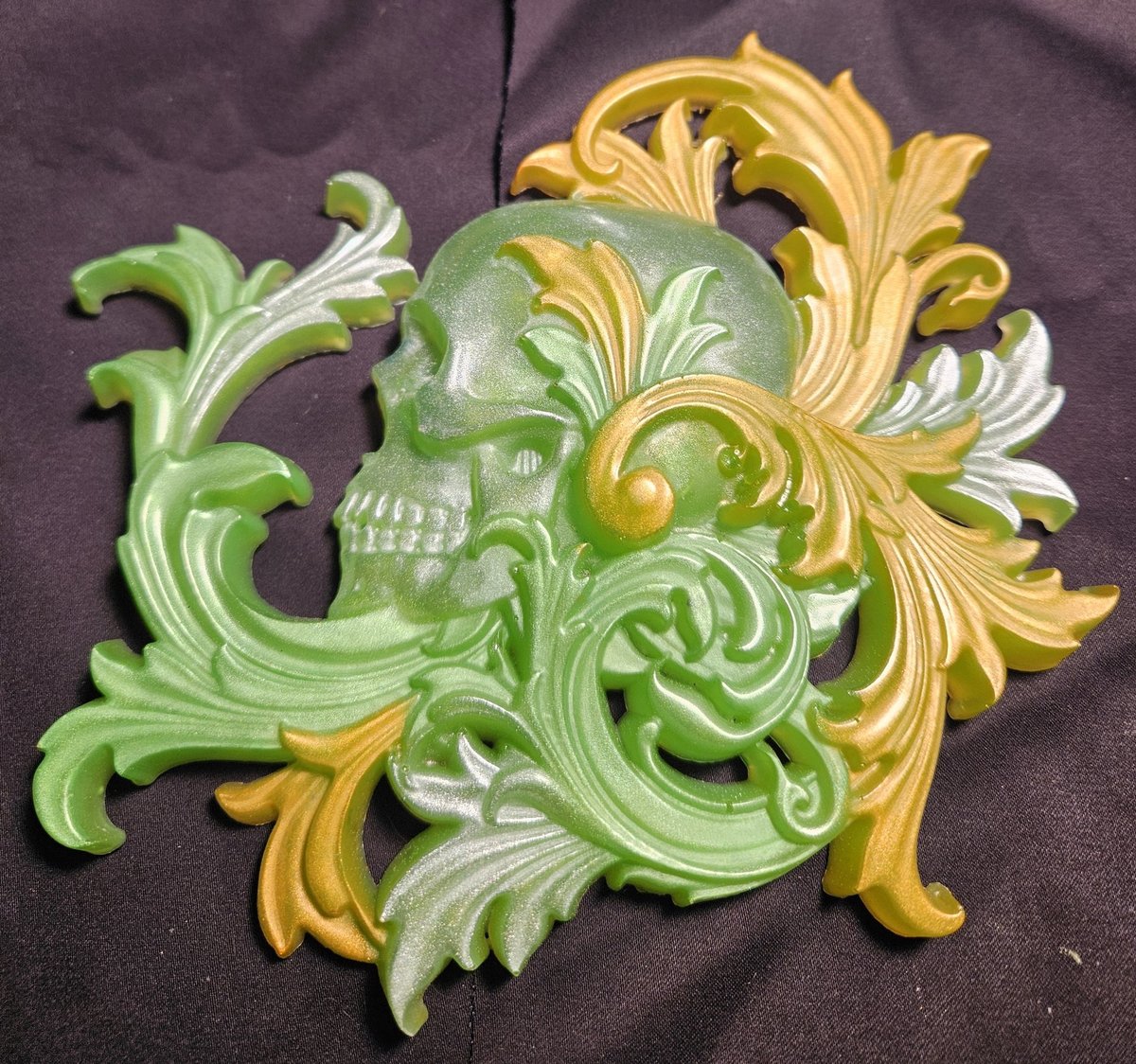 Resin Skull and Swirl wall art pieces
