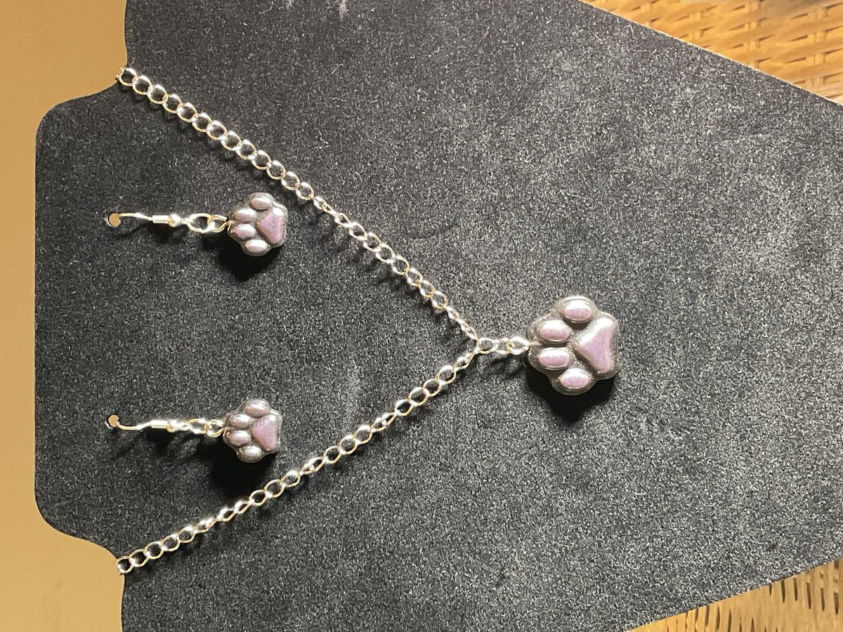 Toe Bean necklace and earring set