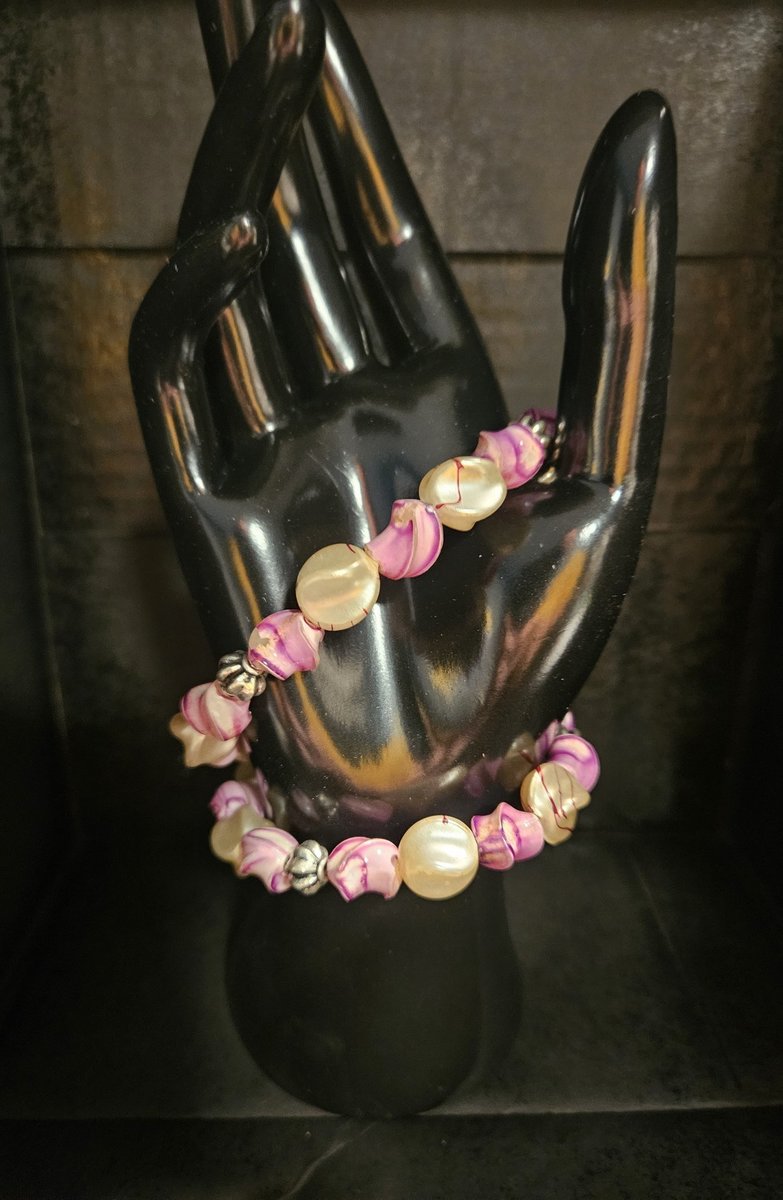Pink and White Bracelet