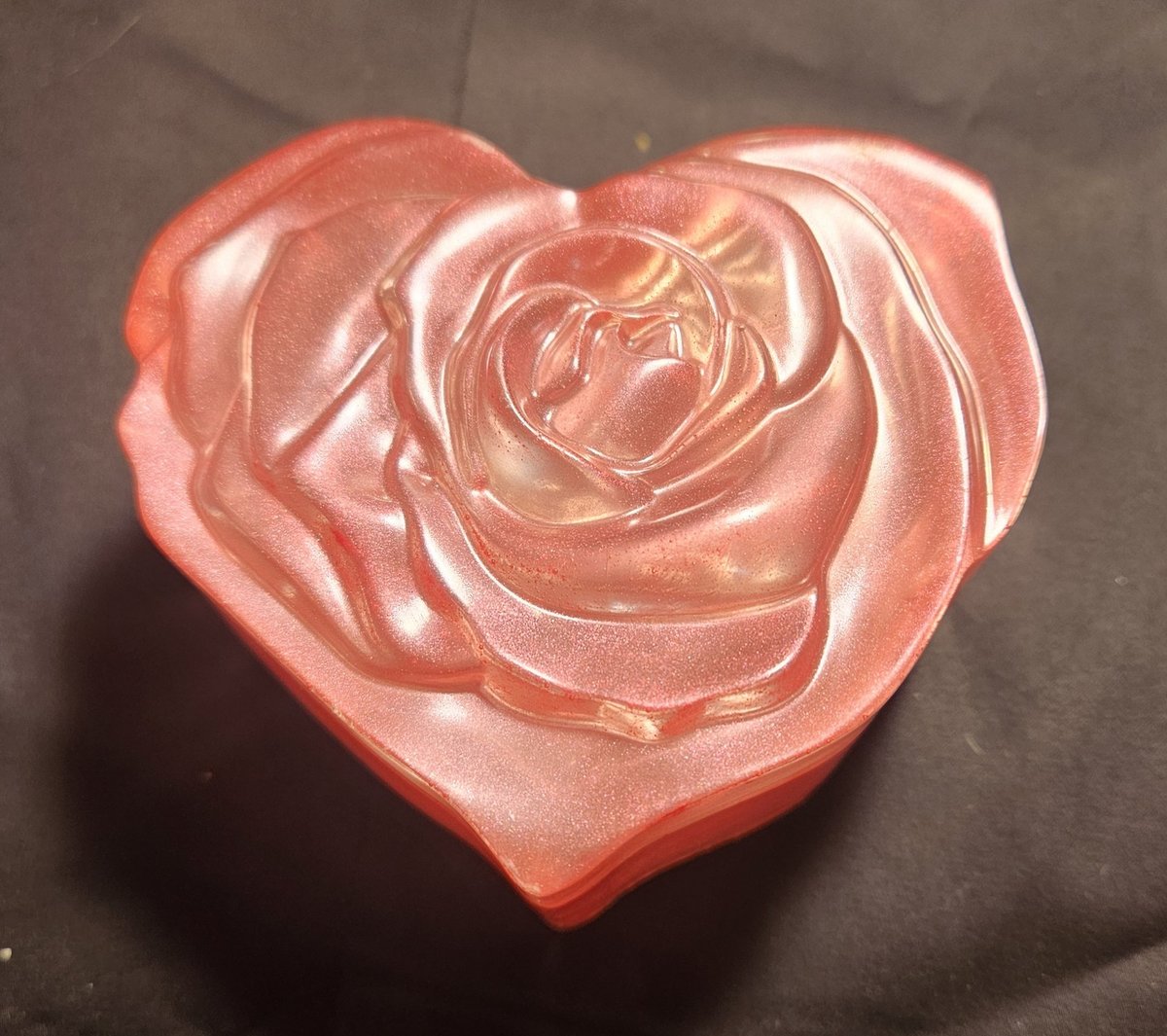 Rainbow Heart Rose Trinket box