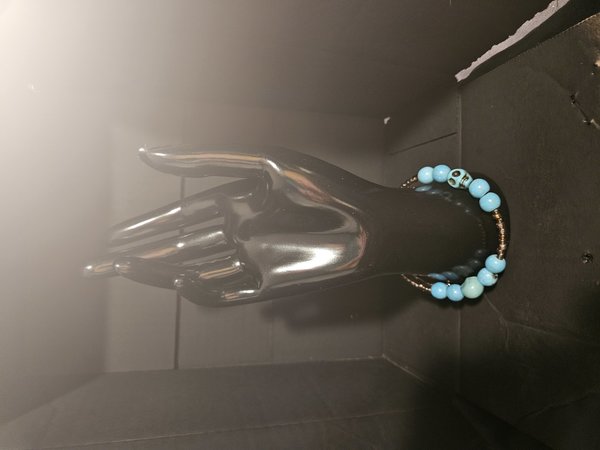 Teal skull bead bracelet 