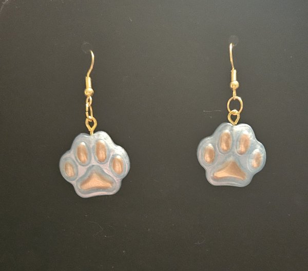 Paw print resin earrings 