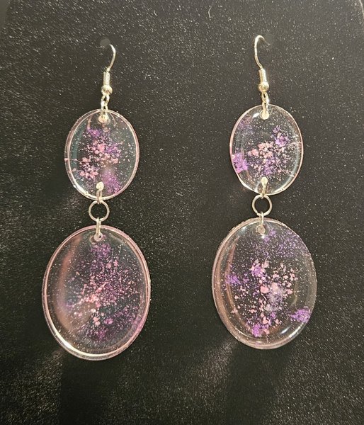 Pink and Purple Galaxy earrings 